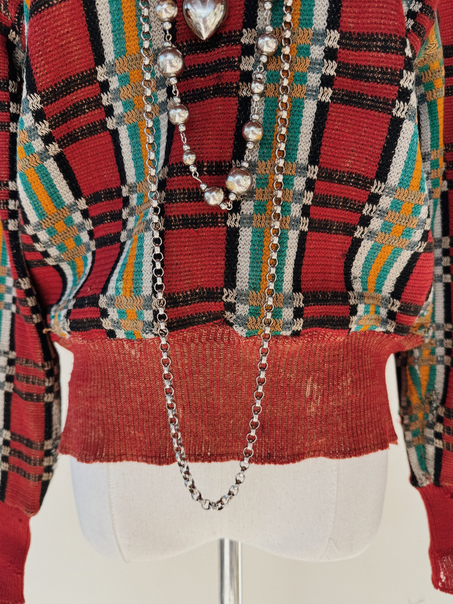 1920s Art Deco Worn Knit Sweater by Bradley- S/M-M