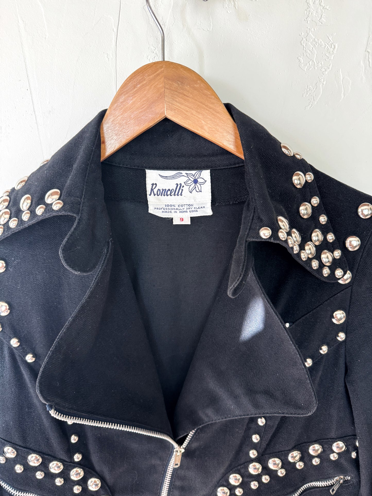 1970s Black Roncelli Studded Pant Set- S/M