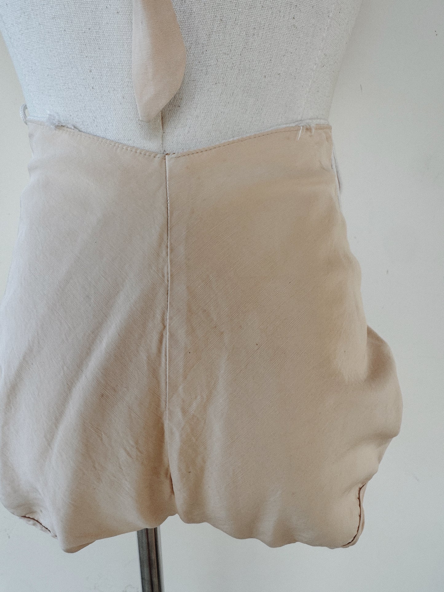 1942 Cole of California “Swoon Suit” Champagne Bombshell Ruched Lace Up Swimsuit- S/M-M