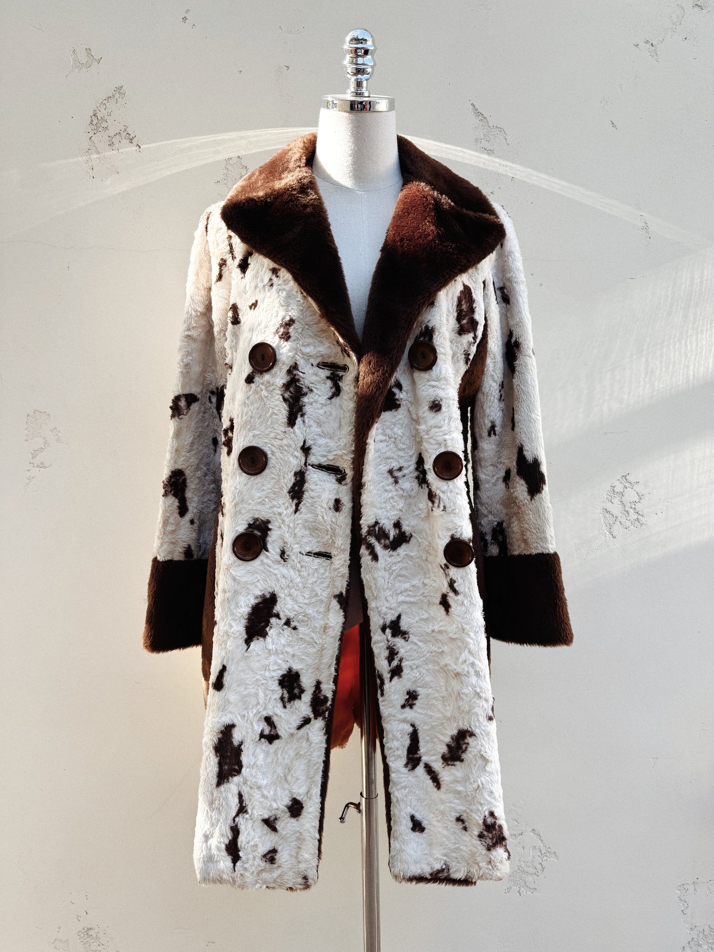 1960s Cowhide Faux Fur Coat- S-M