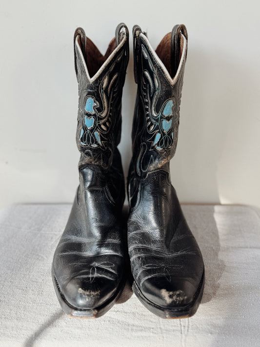 1960s Thunderbird Acme Pee Wee Cowboy Boots w/ Zipper- 9/9.5