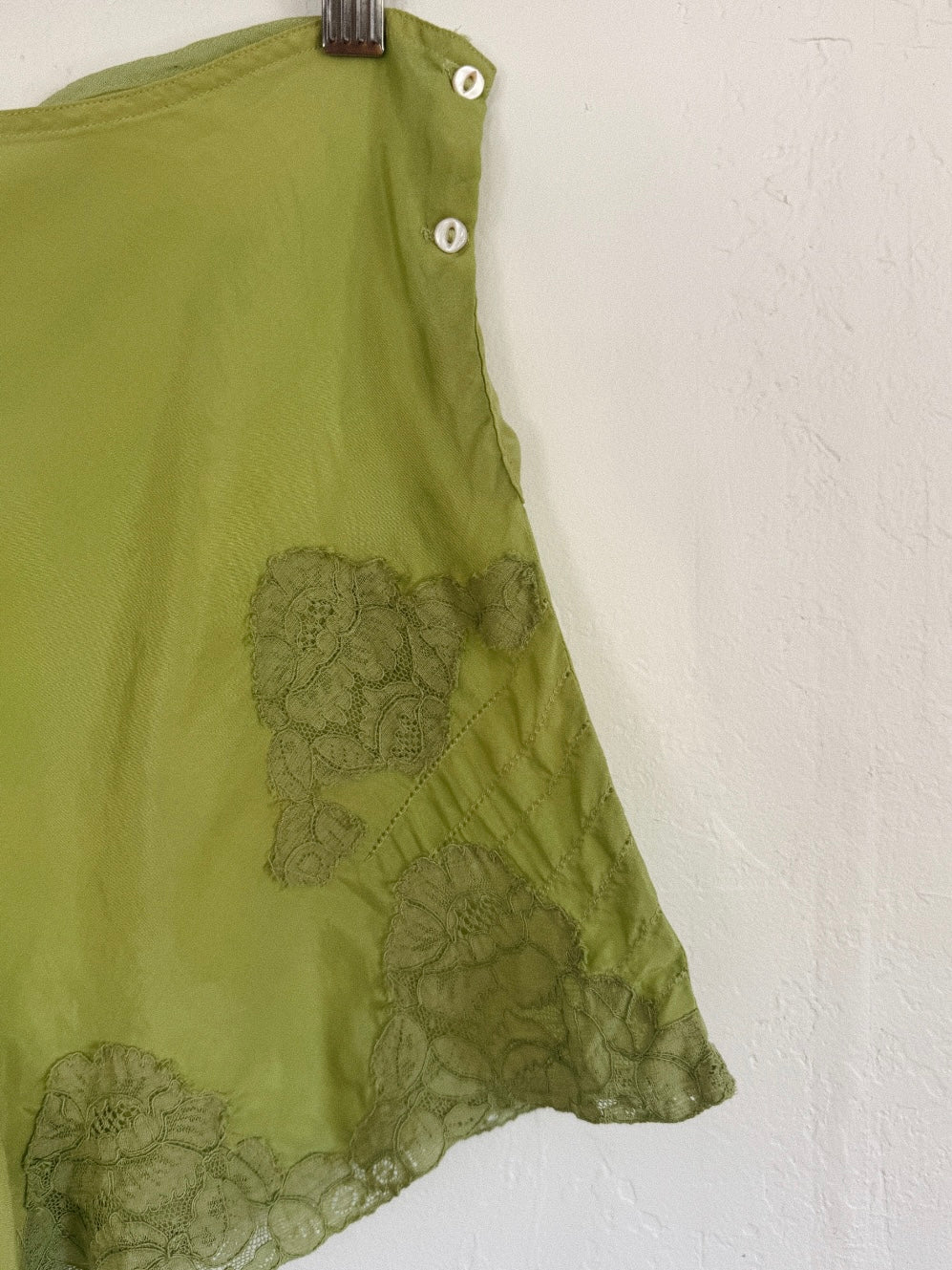 1930s Absinthe Silk + Lace Tap Shorts- S-S/M
