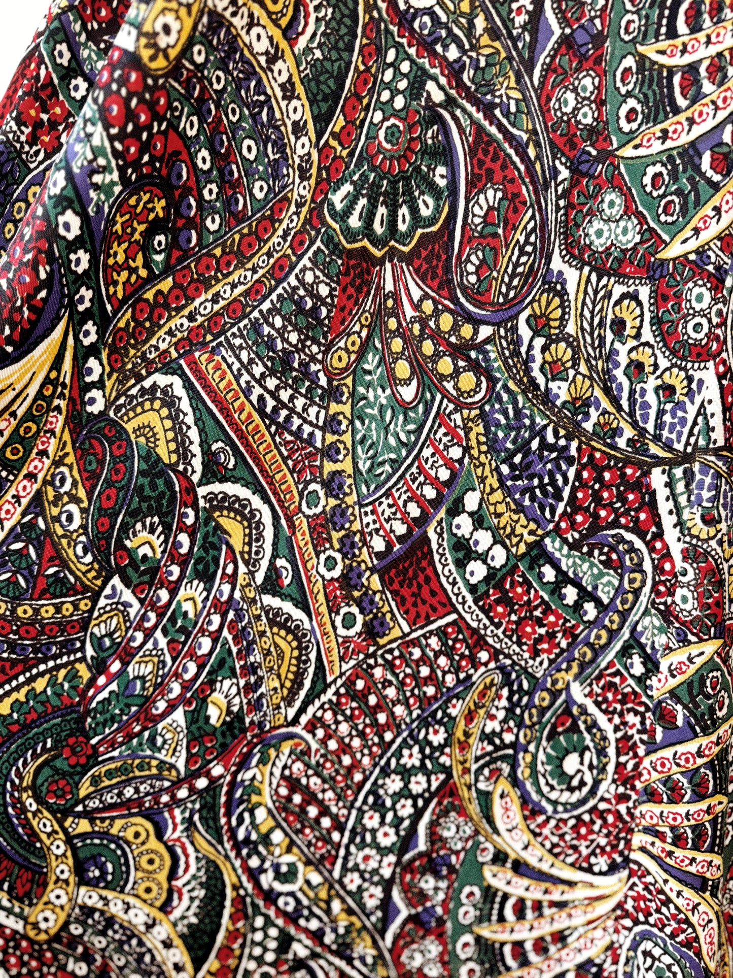 1930s/40s Paisley Rayon Jersey Ultra Wide Elephant Leg Palazzo Pants- L