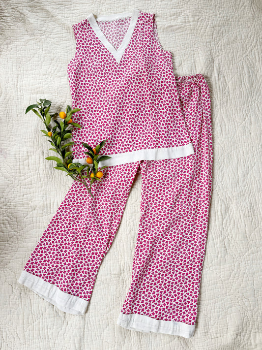 1920s French Ditsy Floral Beach Pajamas- S/M