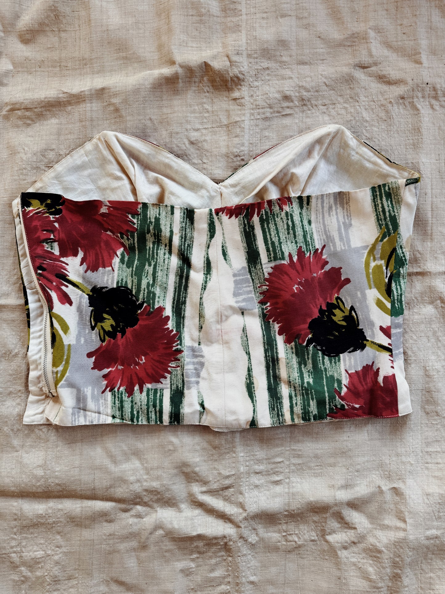 1950s Atomic Print Rhinestone Bustier- M