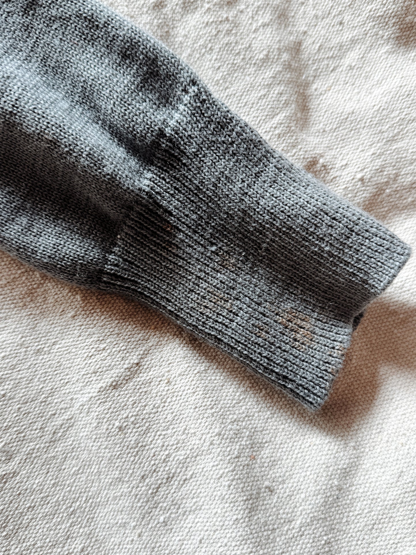 1930s Cowhide Slate Knit Cropped Cardigan- M/L