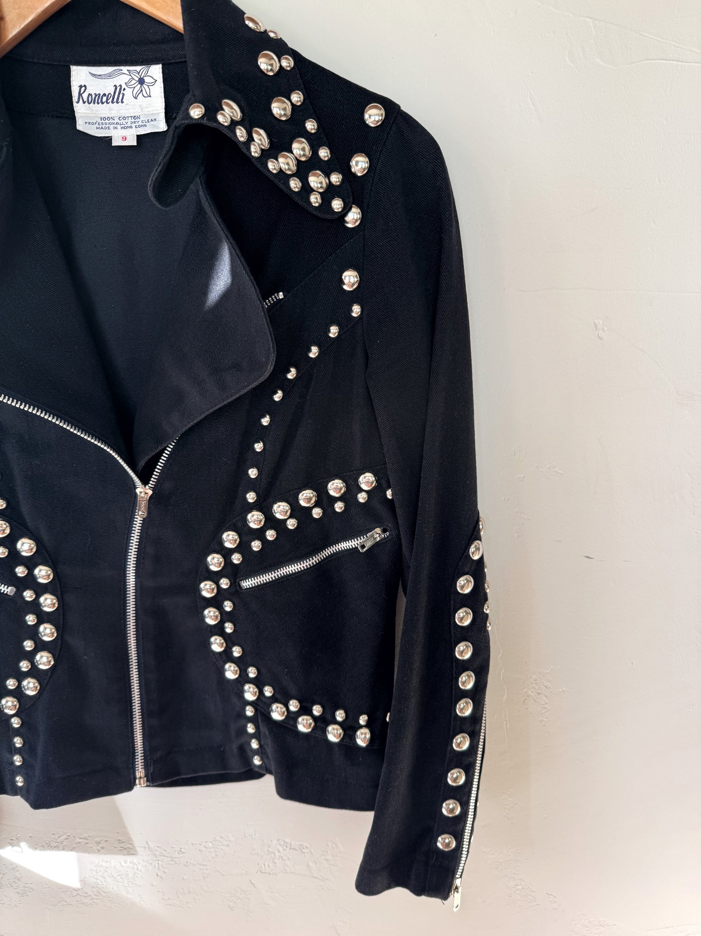 1970s Black Roncelli Studded Pant Set- S/M