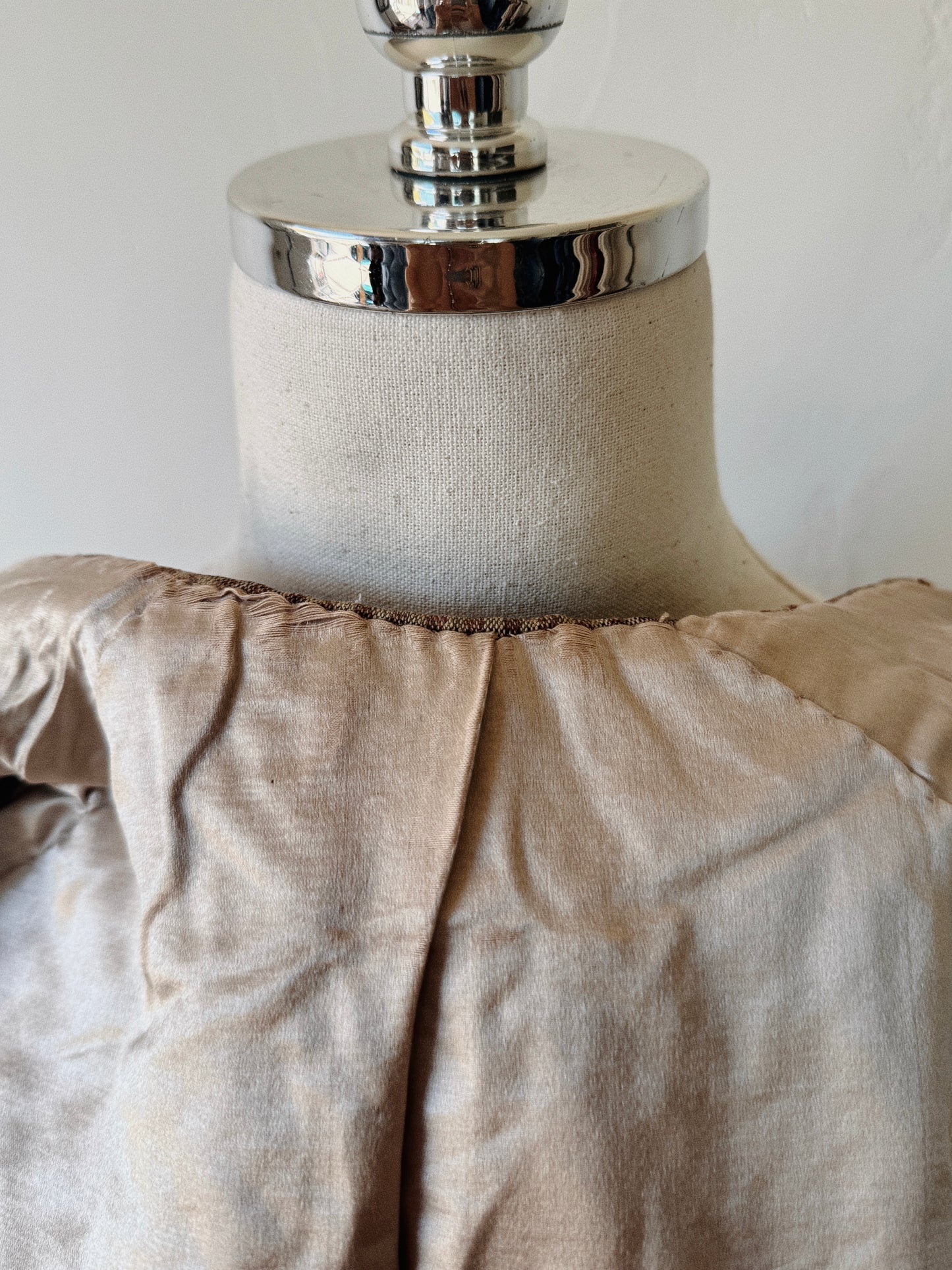 Victorian Gingham Balloon Sleeve Bodice w/ Emerald Silk Buttons- S-S/M