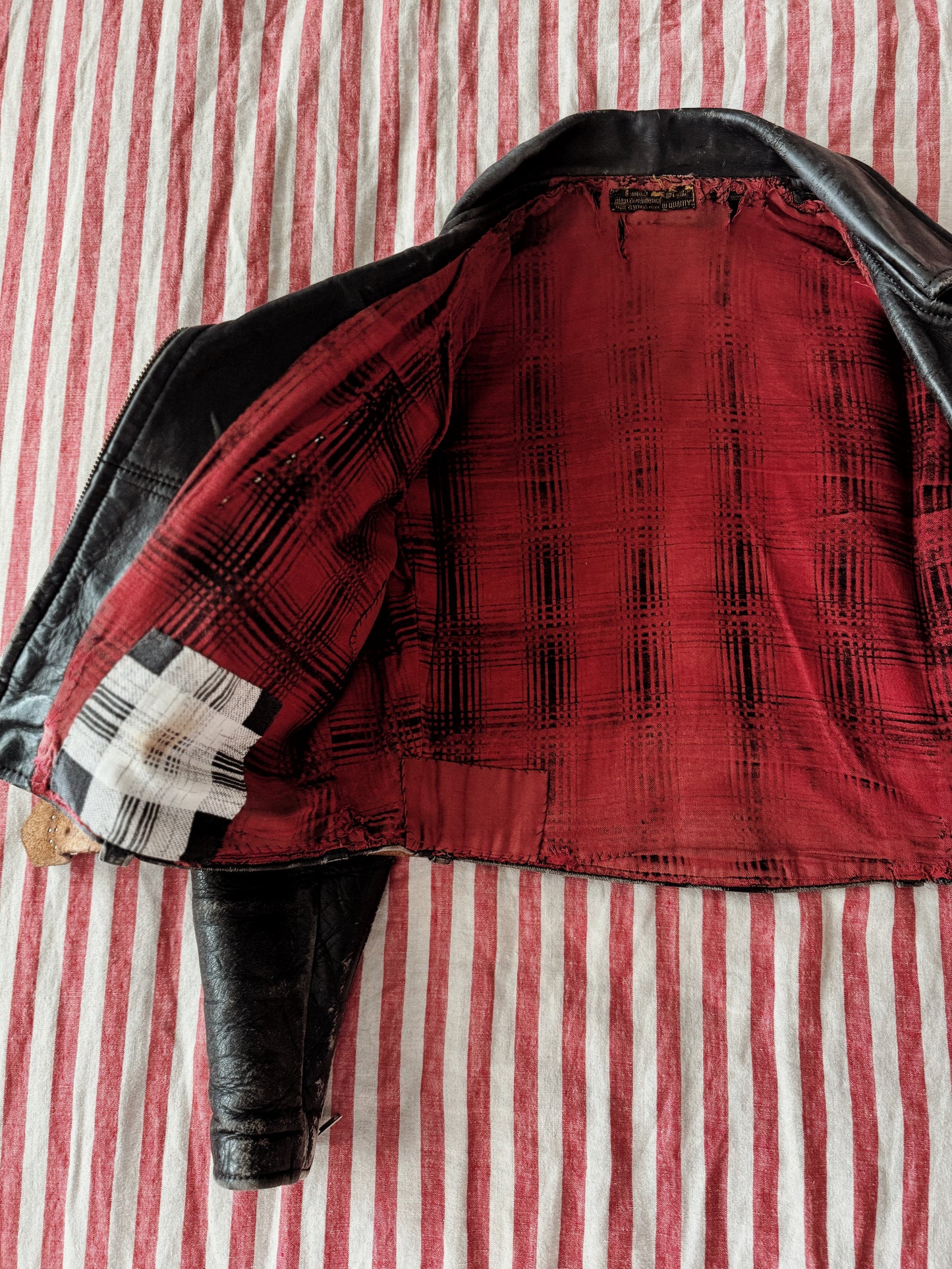 1947 Rare Embellished Harley Davidson Cycle Queen Moto Jacket- S/M