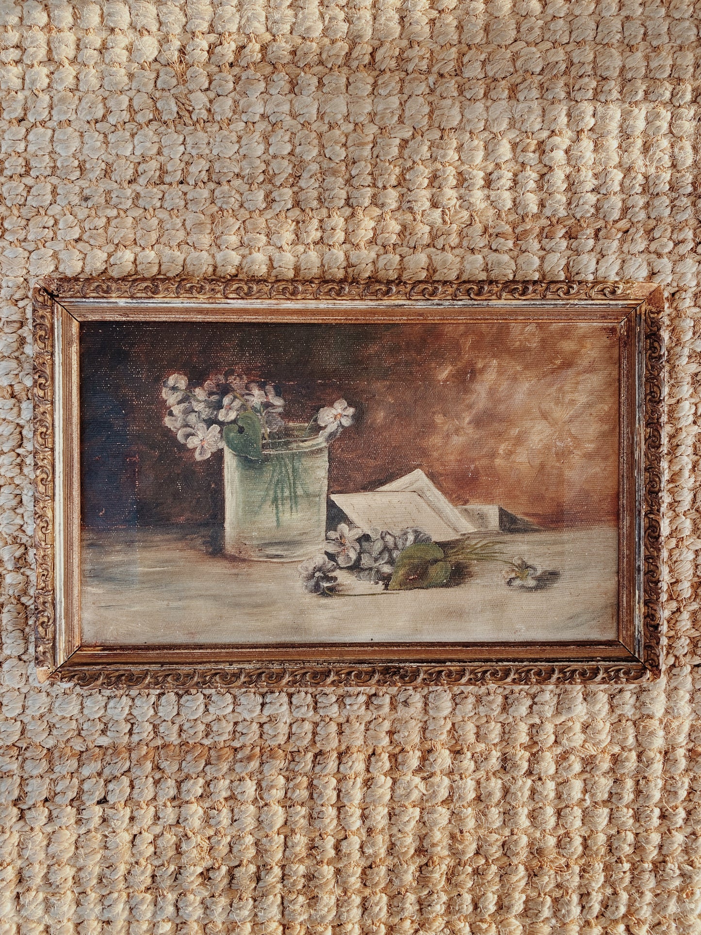 Antique Framed Floral Still Life. Oil on Canvas- 10x16”