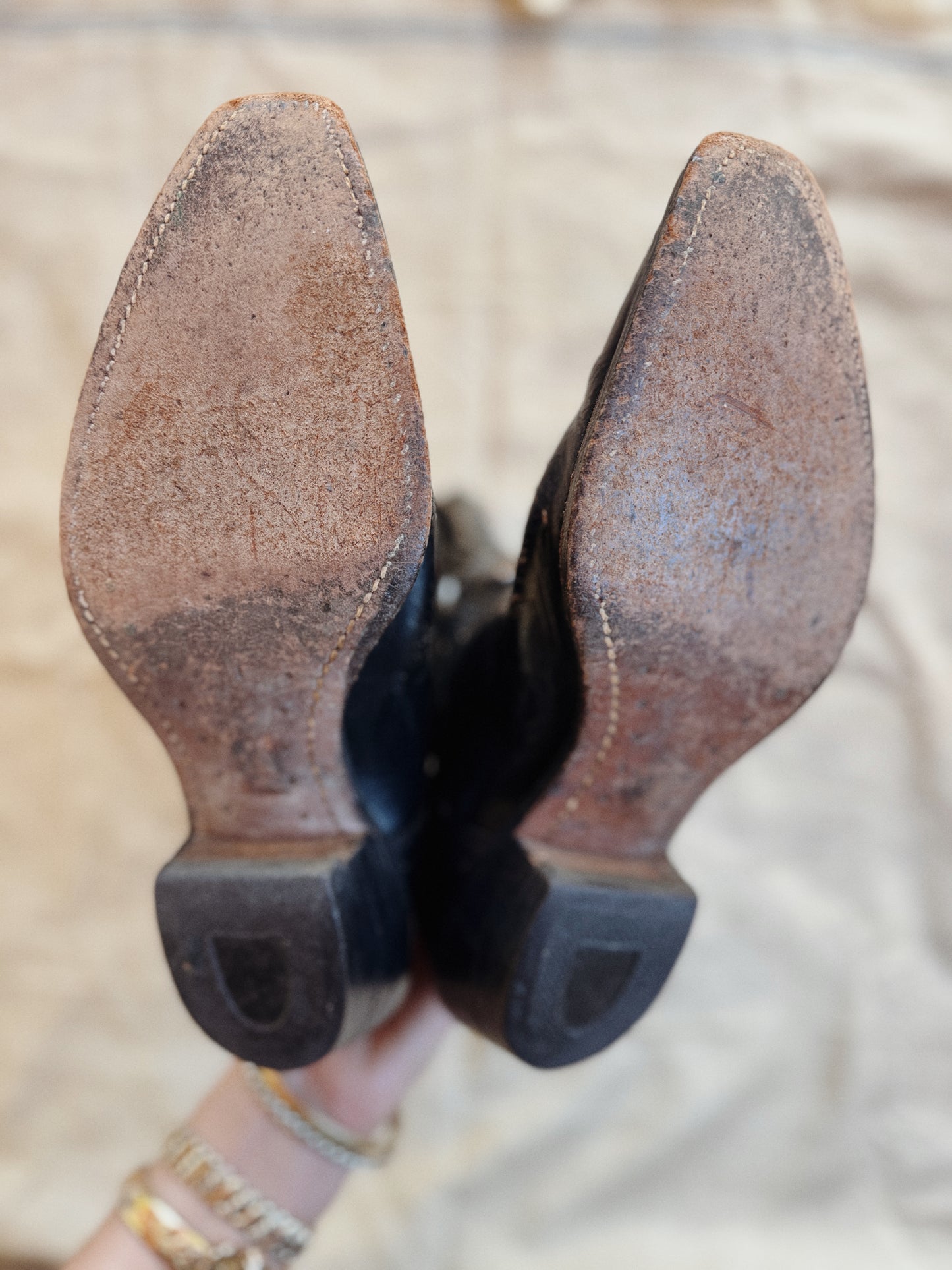 1940s Frye Pee Wee Inlay Cowboy Boots- 7