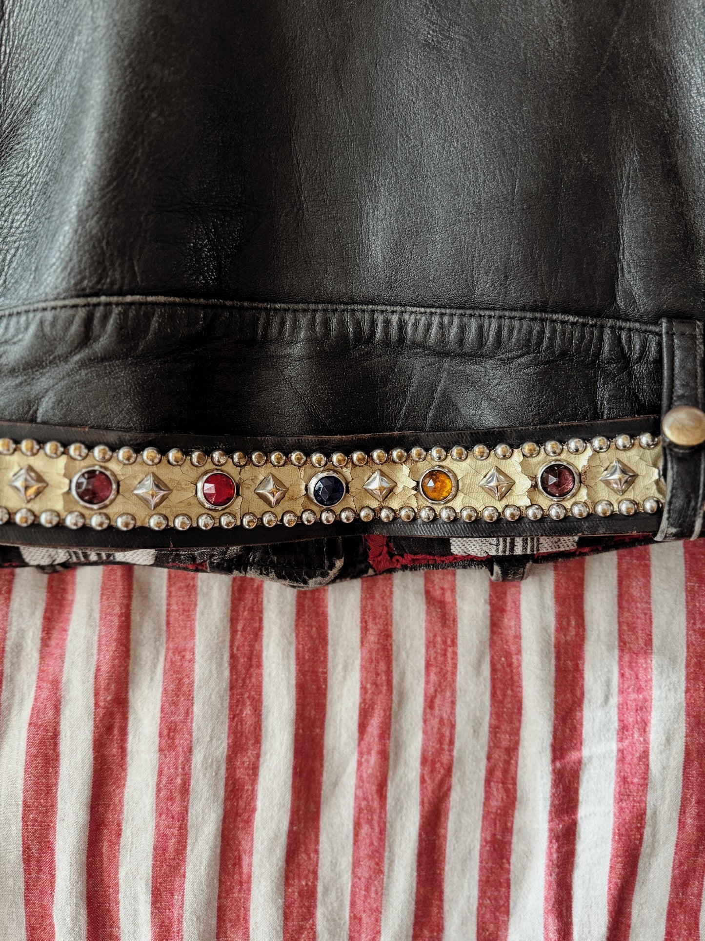 1947 Rare Embellished Harley Davidson Cycle Queen Moto Jacket- S/M