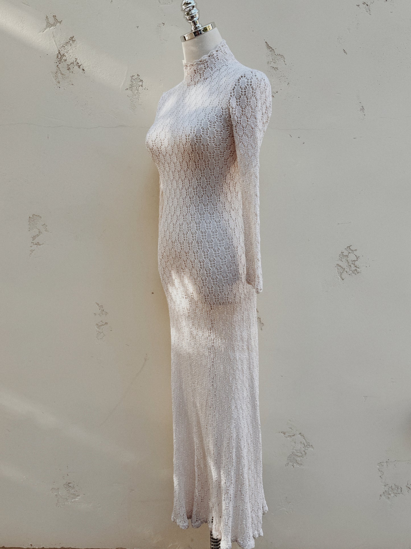 1970s White Crocheted Dress- XS/S