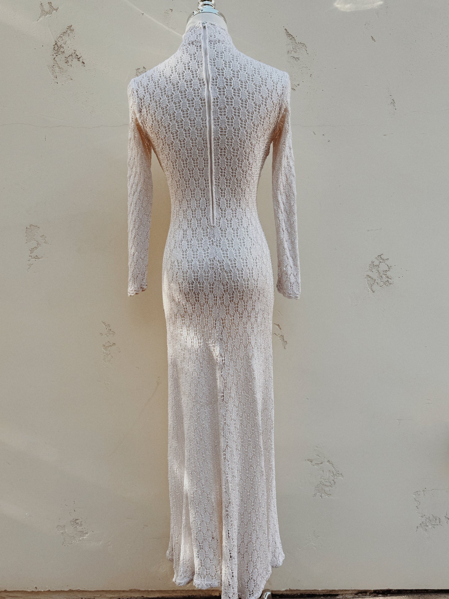 1970s White Crocheted Dress- XS/S