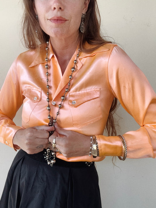 1950s Orange Creamsicle DayGlo Levi’s Western Top- S