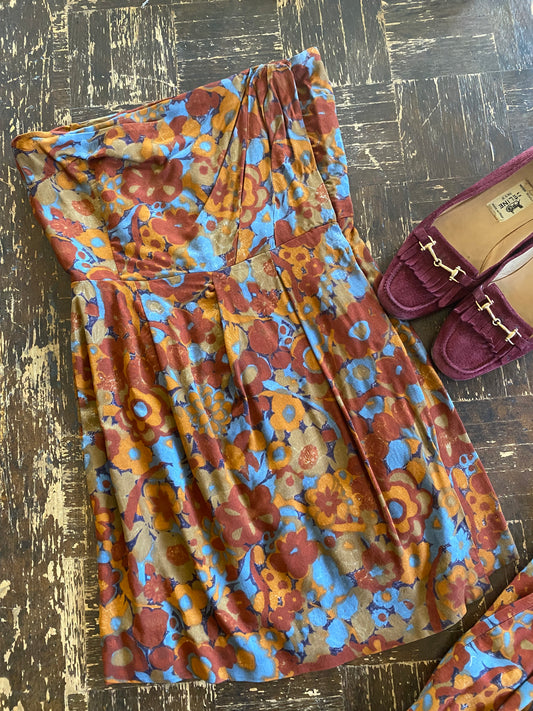 1950s Sarong Rayon Play Suit Set- XS/S