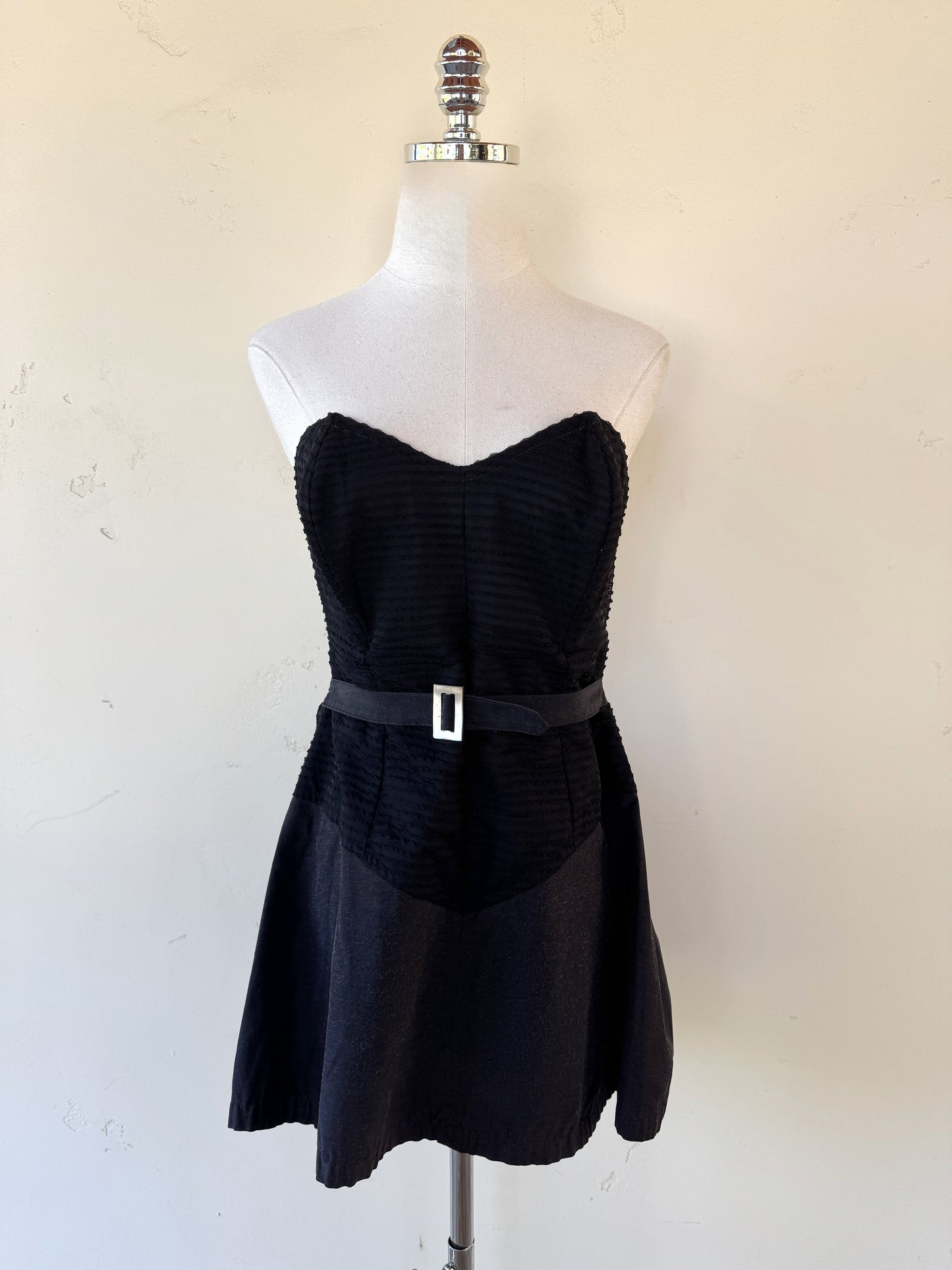 1950s Black Mini Swim Dress- 8