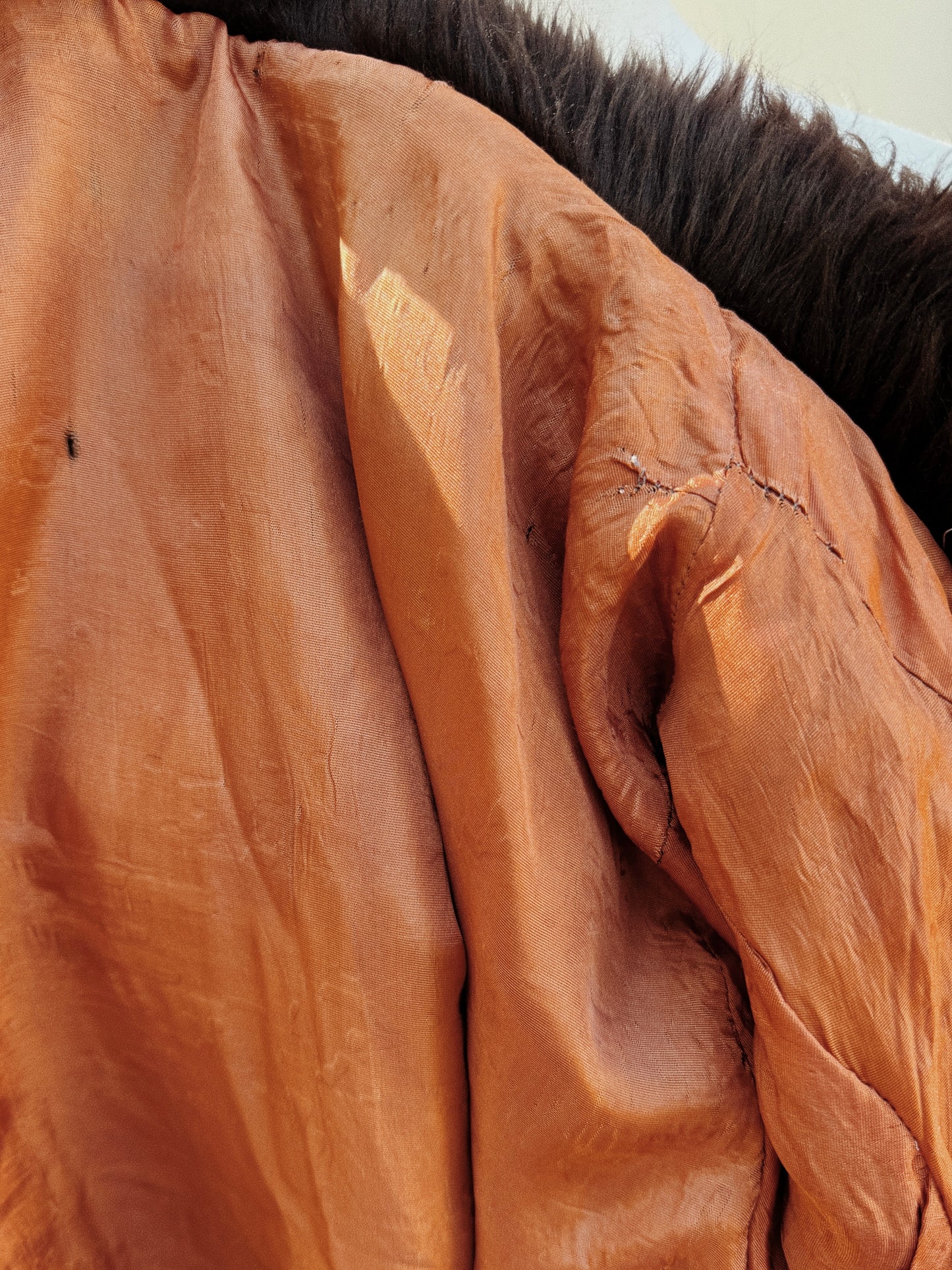 1960s Chocolate Shag Teddy Coat- S/M-M