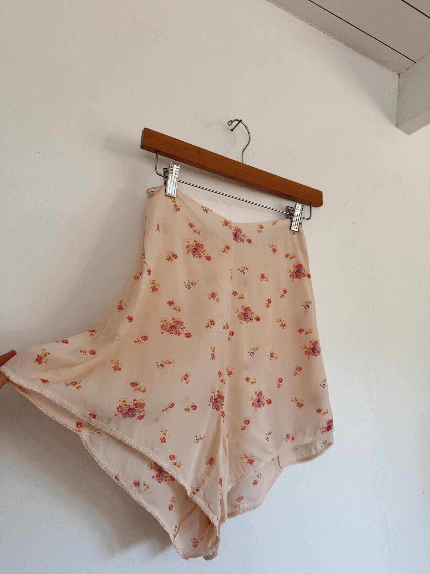1940s Pink Floral Rayon Jersey Set- S/M-M