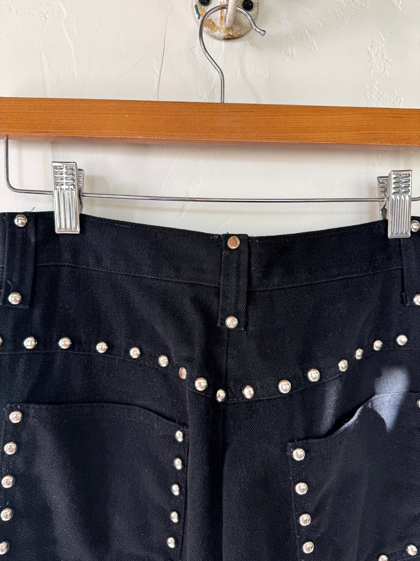 1970s Black Roncelli Studded Pant Set- S/M