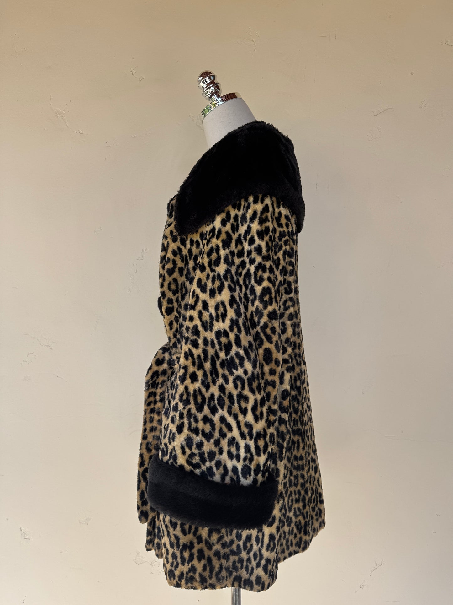 1960s Leopard Faux Fur Coat