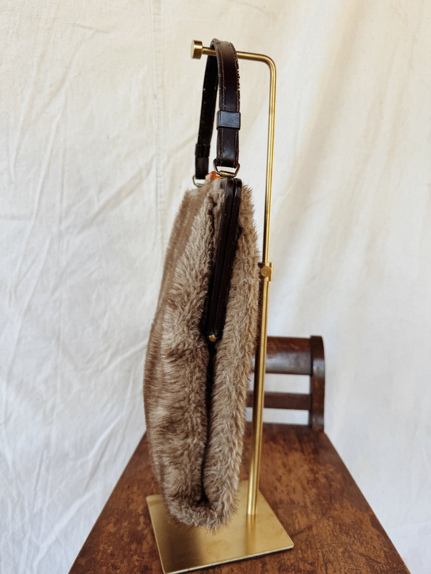 1950s/60s Jumbo Fuzzy Faux Fur Handbag