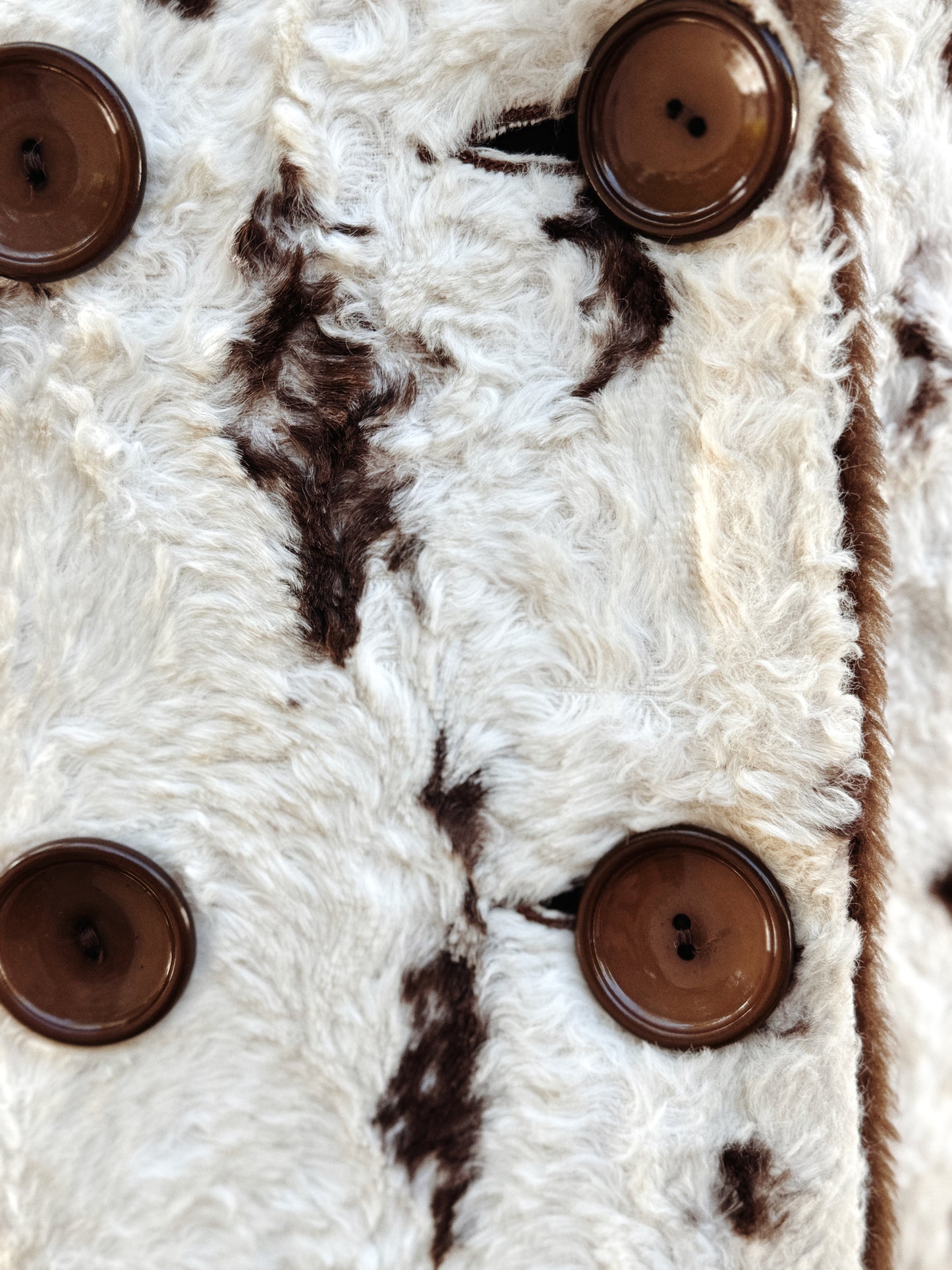 1960s Cowhide Faux Fur Coat- S-M