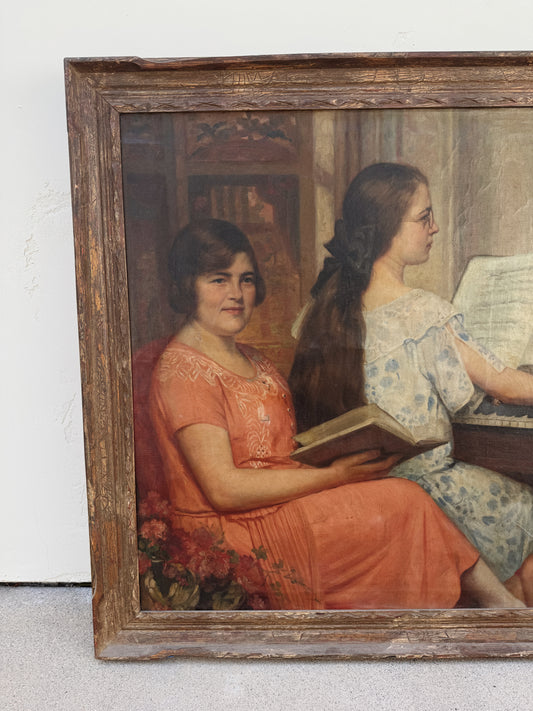 1920s Antique Overtly Large Portrait of a Family- 42 X 56”