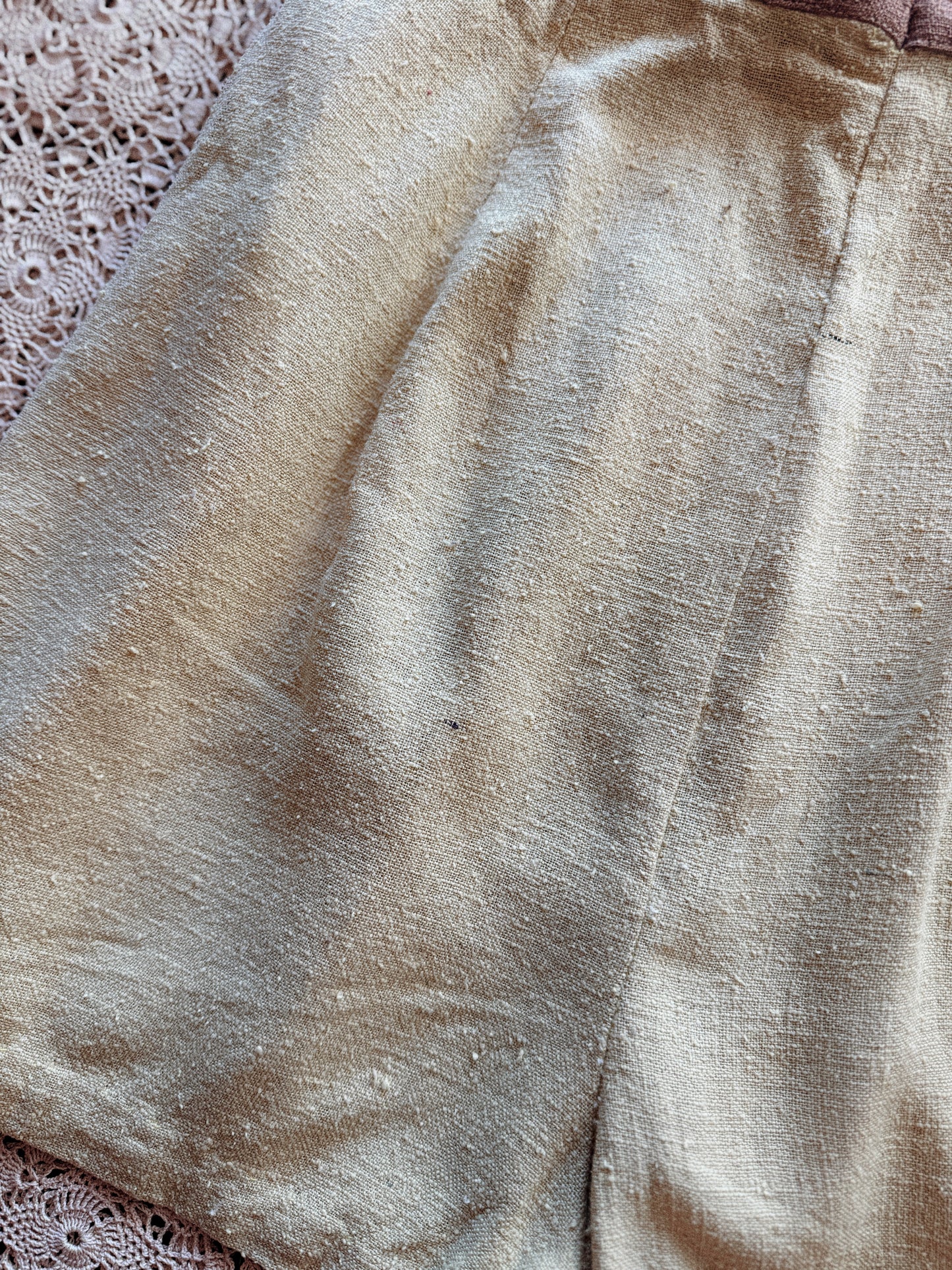 1940s/50s Chocolate + Pistachio Slub Linen Play Set- S-S/M