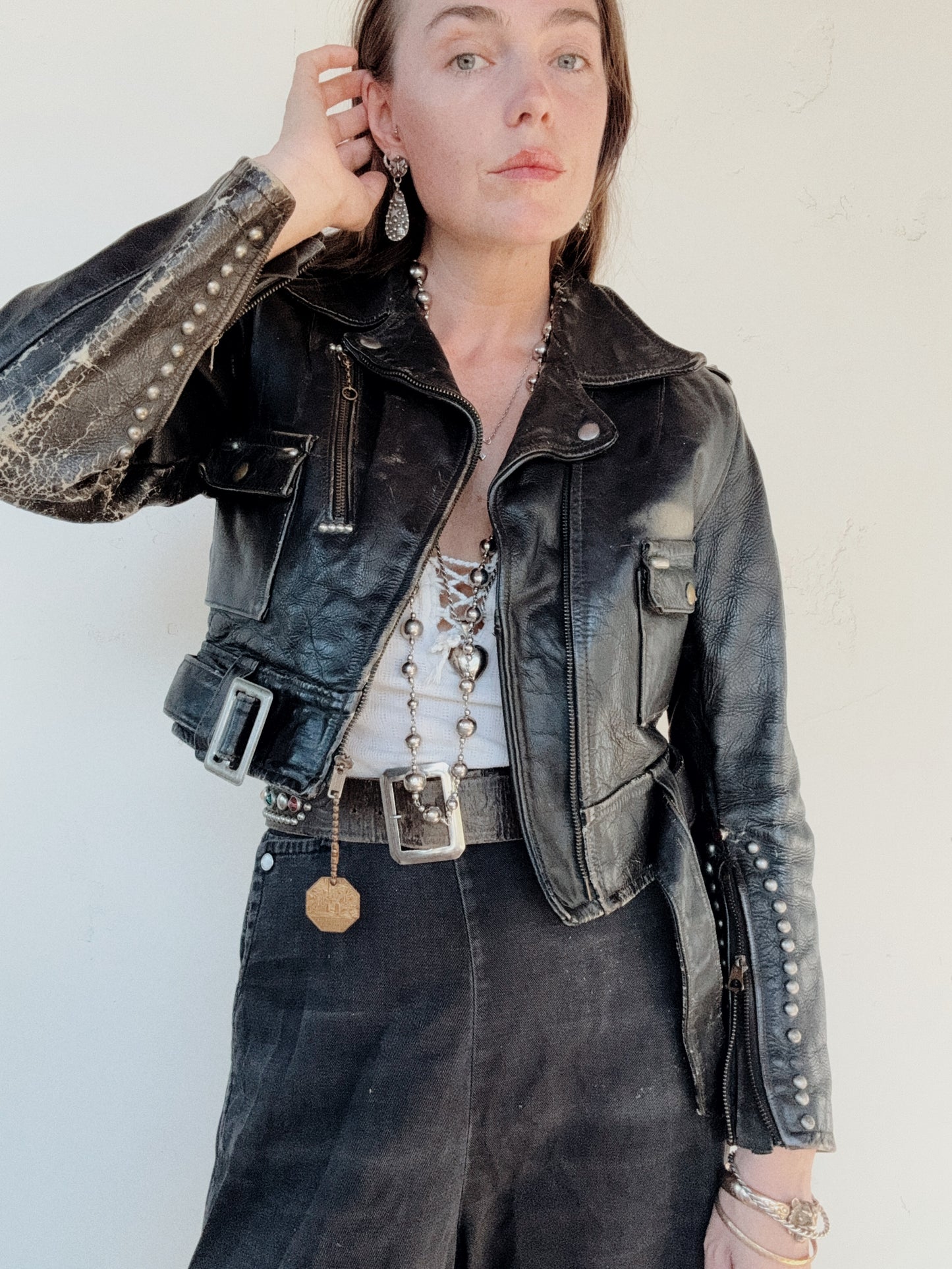 1950s Harley Davidson Cycle Queen w/ Studs + Original Artwork- S/M