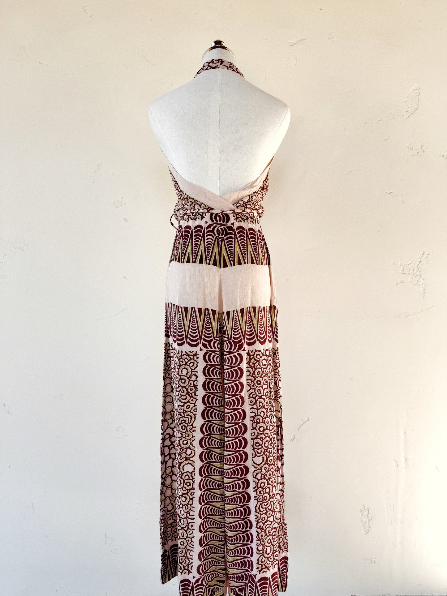 1930s Rare Avant Garde Deco Palazzo Beach Pajama Jumpsuit- S/M-M