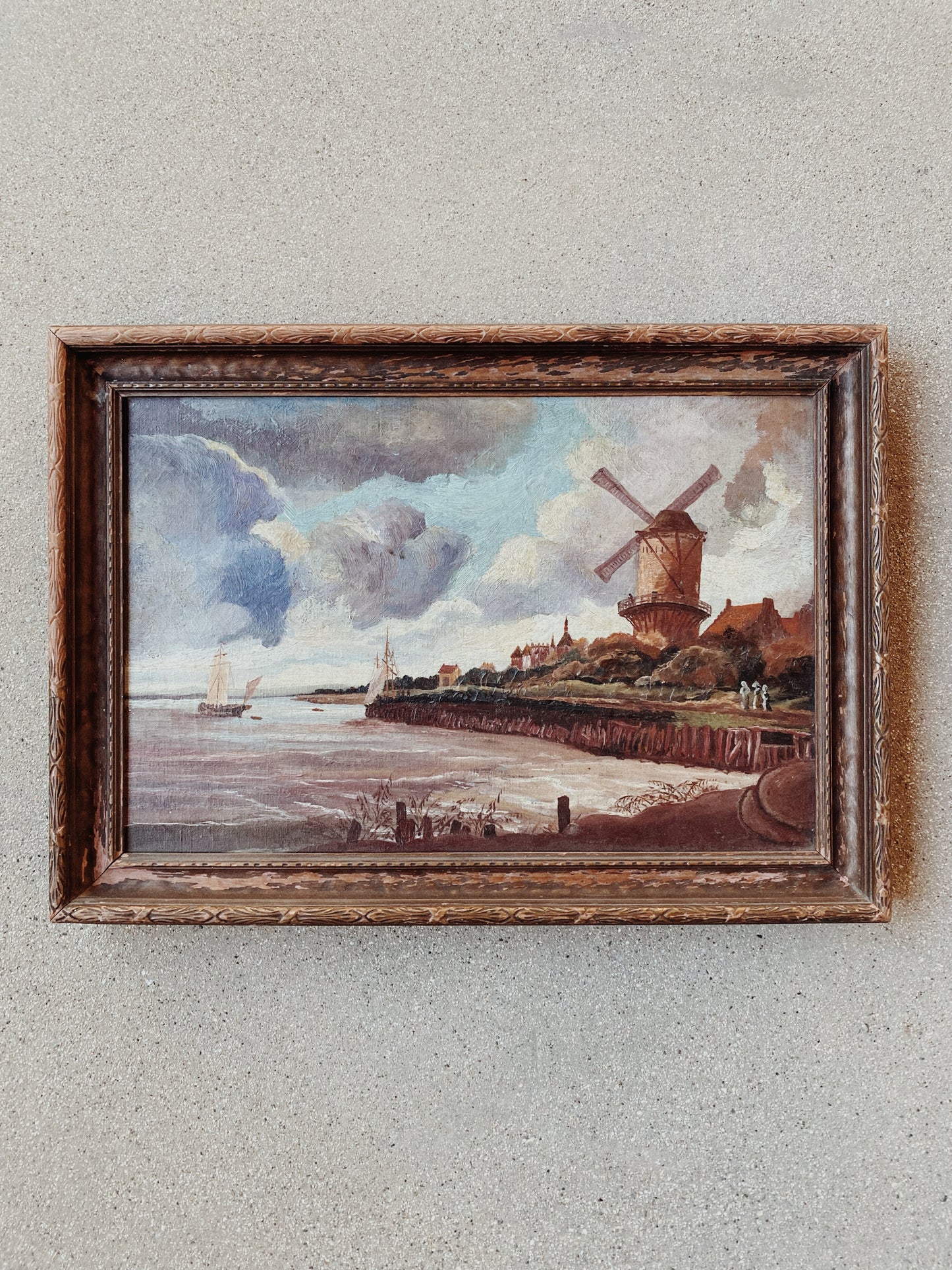 Antique Danish Impressionist Oil Painting in Wood Frame- 15 x 21”