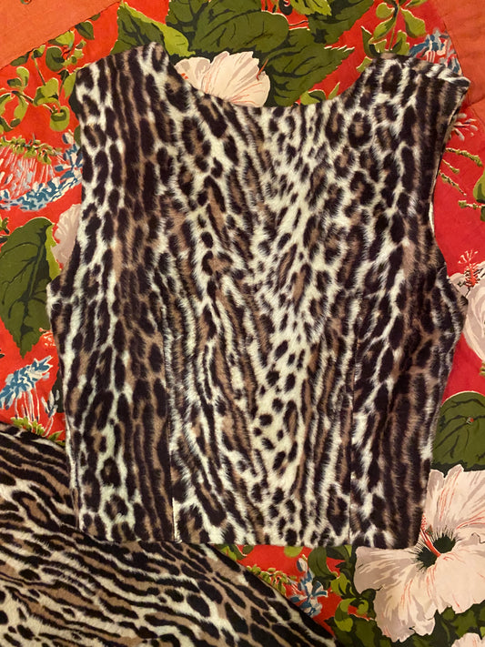 1950s Leopard Faux Fur Pant Set- XS/S