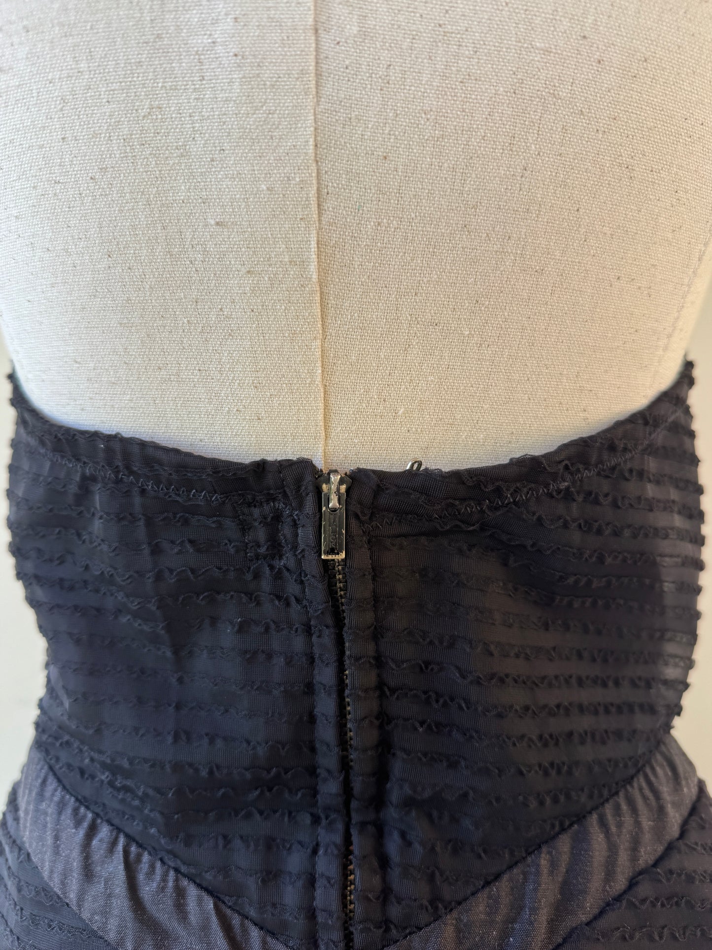1950s Black Mini Swim Dress- 8