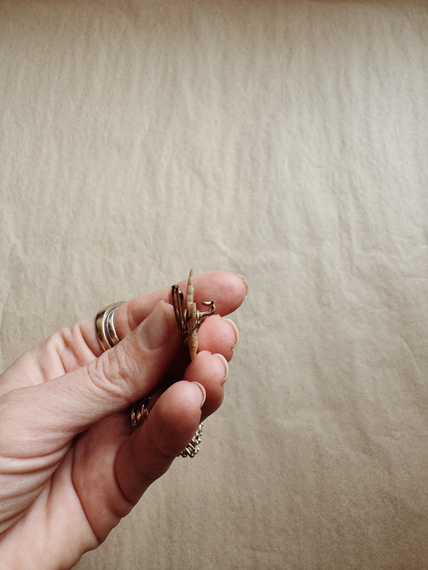 1940s Sweetheart “M” Mother of Pearl Maple Pin