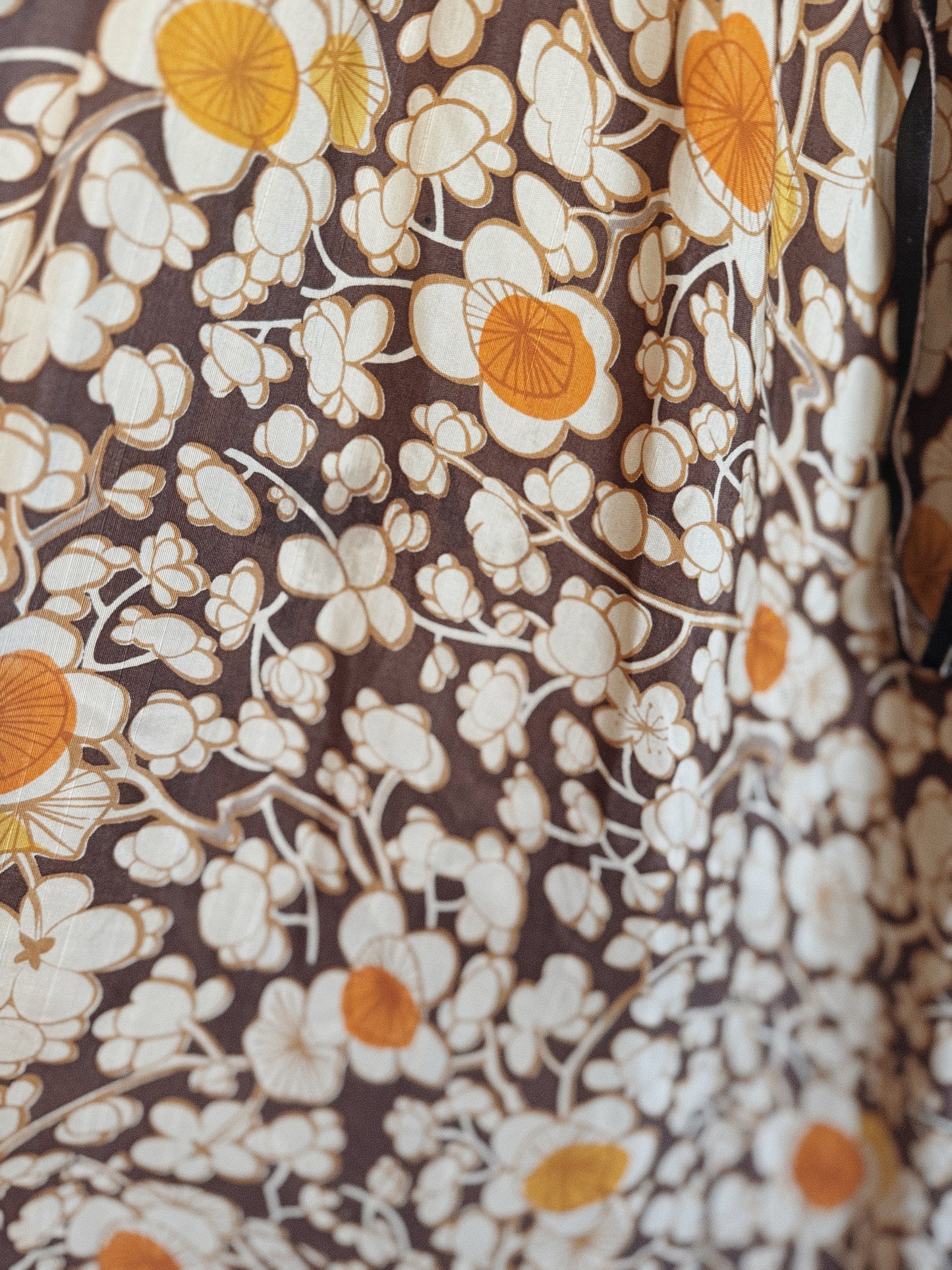 1970s Bill Gibb Archival Floral Silk + Suede Fringe Magpie Dress- S