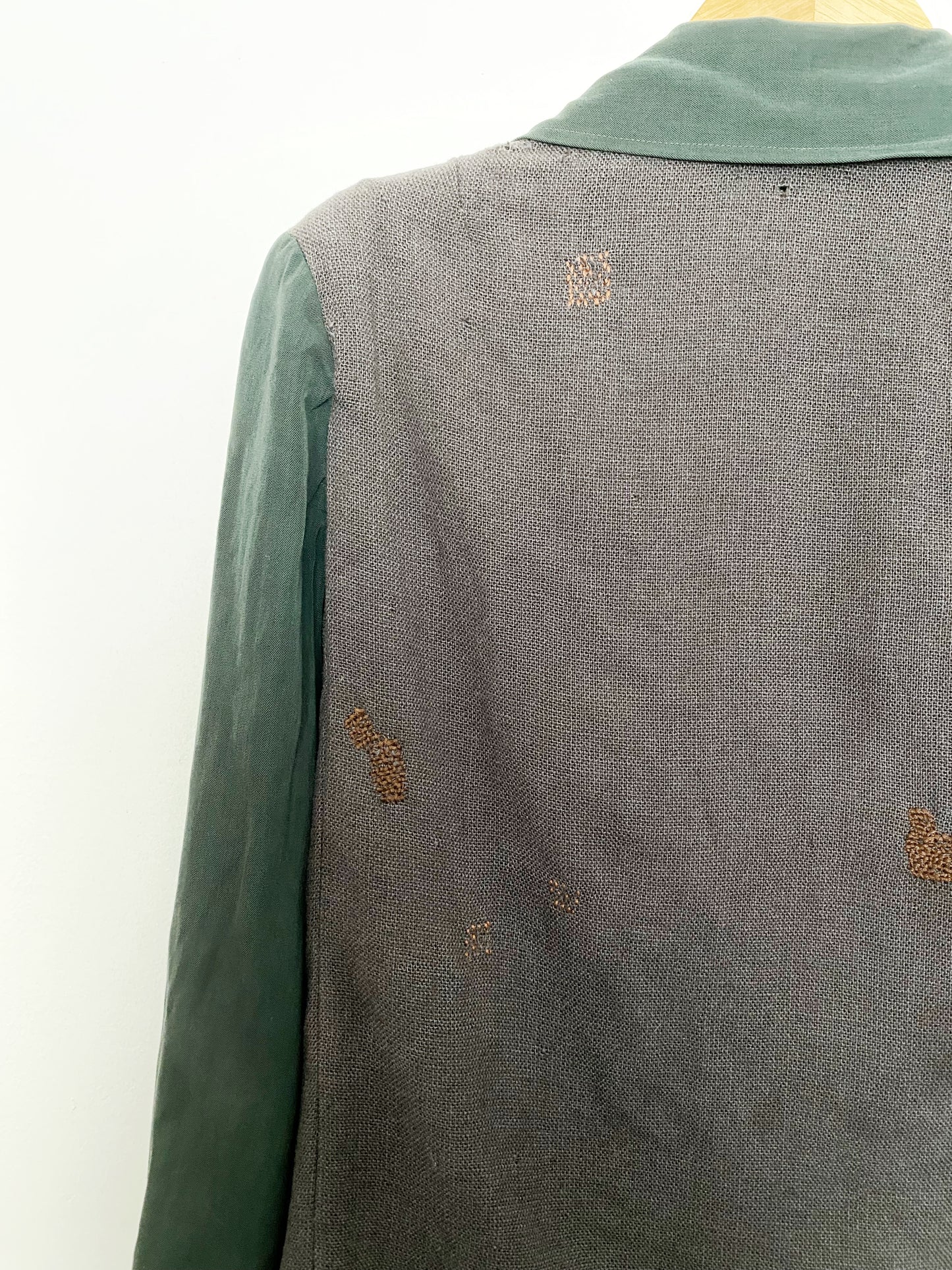 1940s Forest Green Wool + Gabardine Sports Jacket- M
