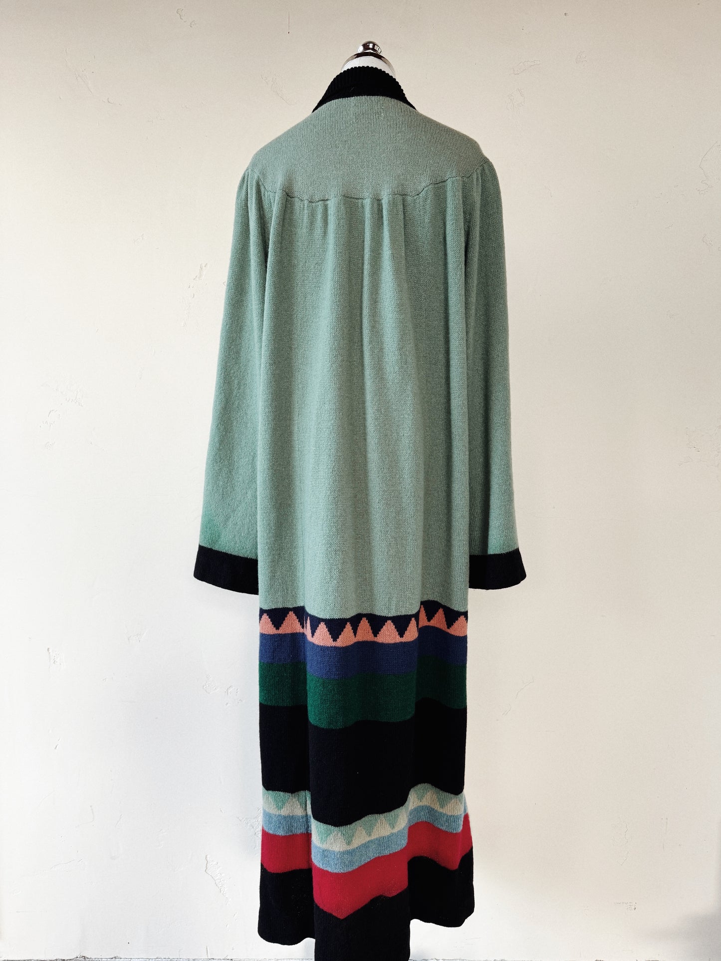 1974 Rare Alice Pollock Documented Knit Kaftan Dress w/ Bell Sleeves- M
