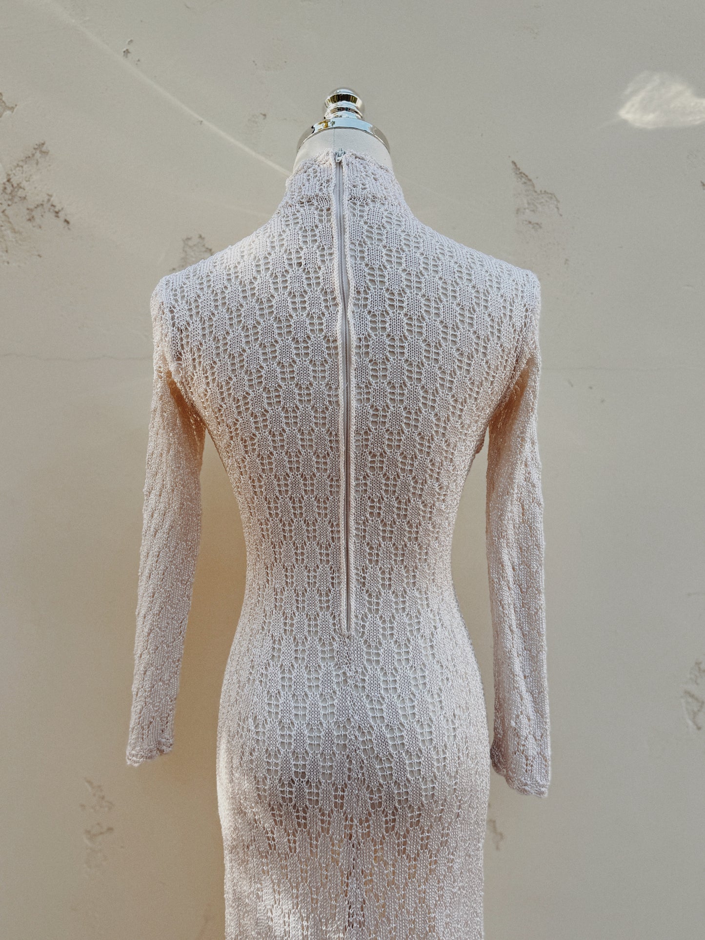 1970s White Crocheted Dress- XS/S