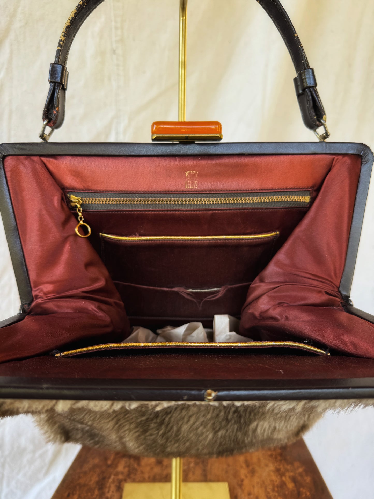 1950s/60s Jumbo Fuzzy Faux Fur Handbag