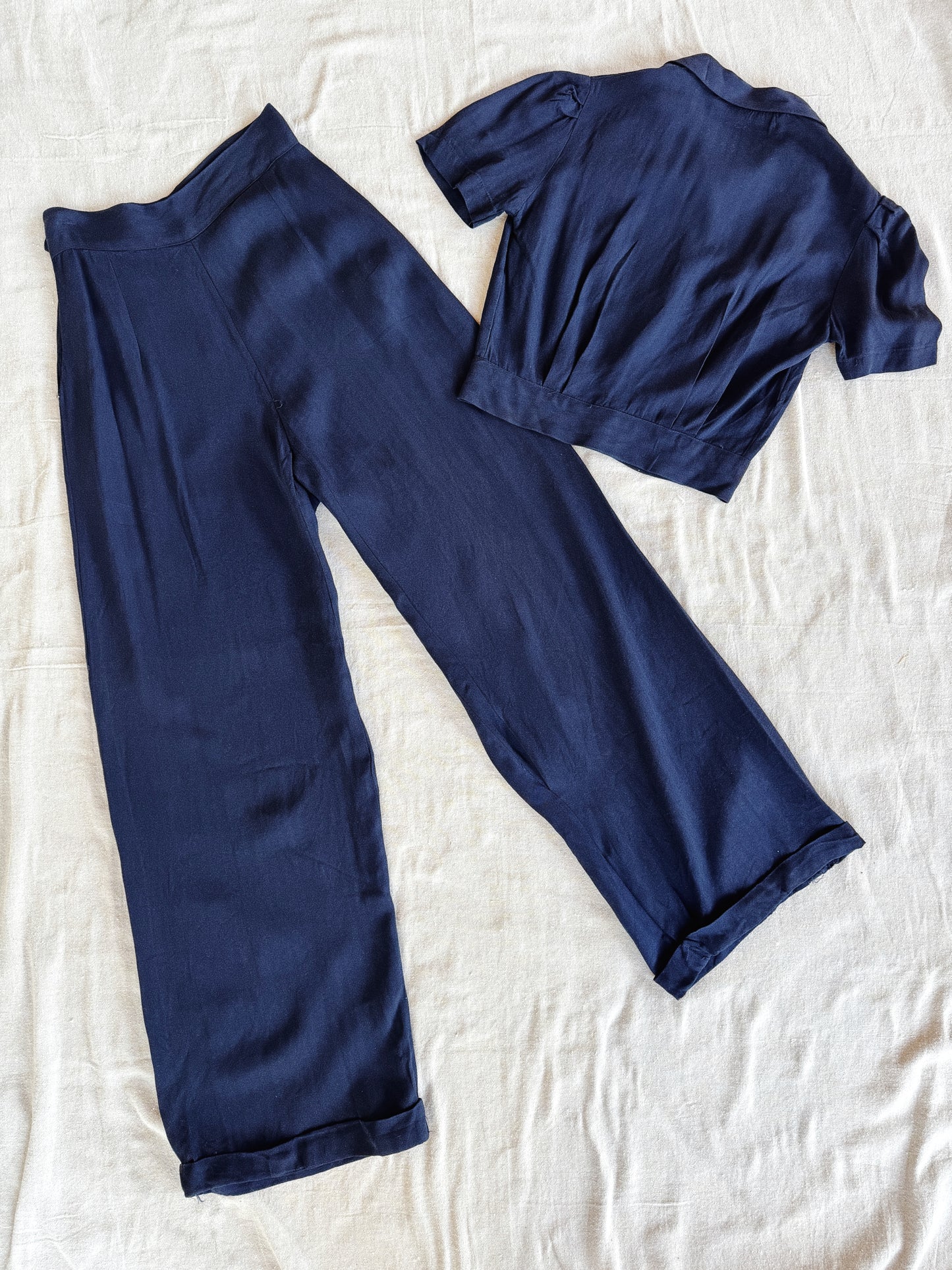 1930s/40s Herringbone Twill Women’s Sportswear Pant Set- S