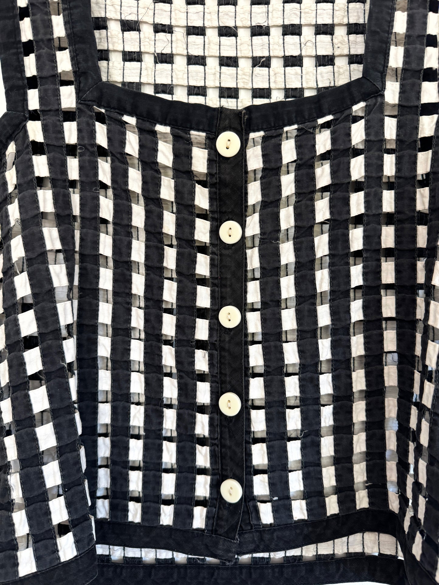 1950s Bill Atkinson Black + White Cage Top- S