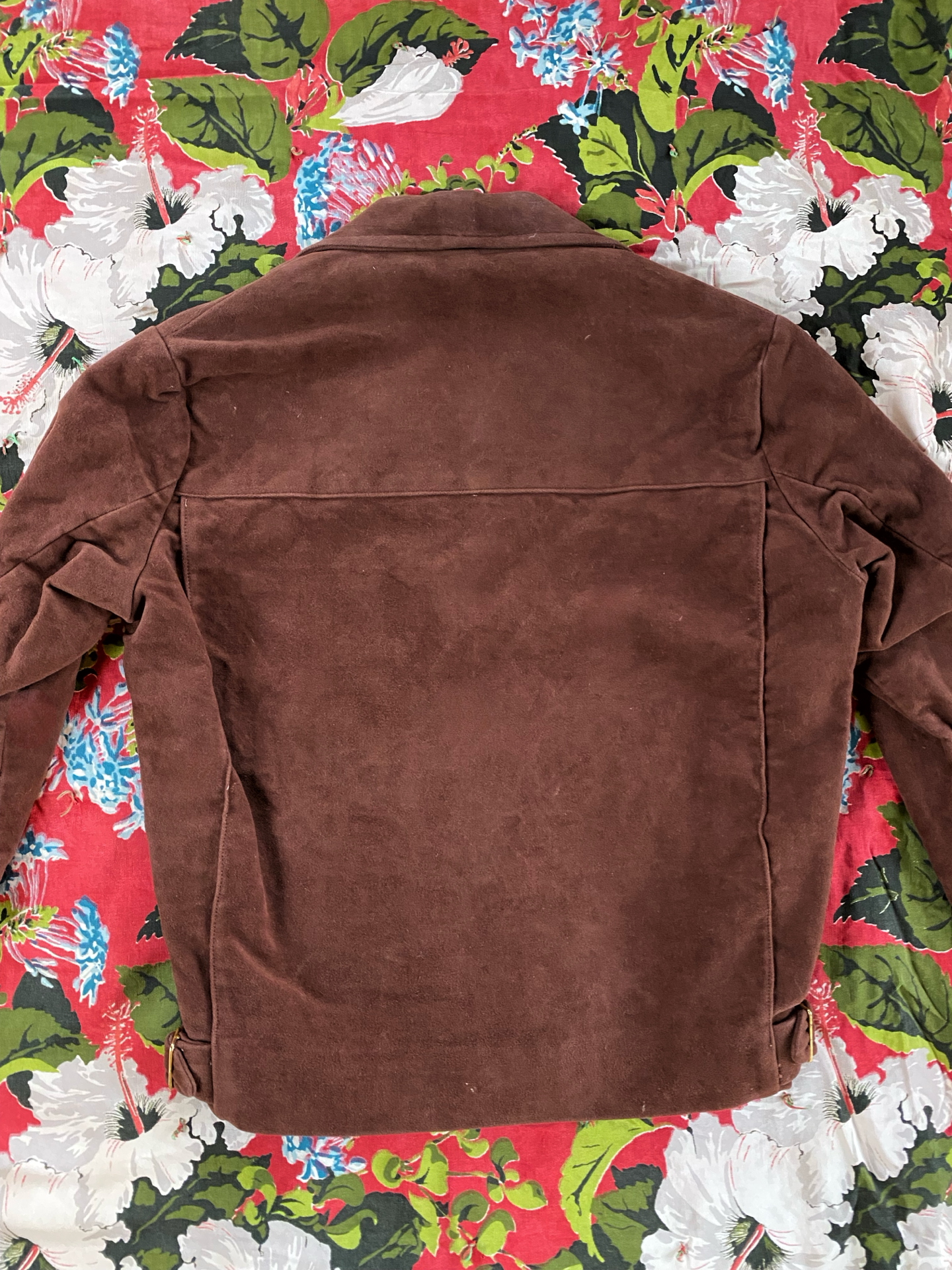 1930s French Brown Cropped Cyclist Jacket w/ Side Cinches- S/M