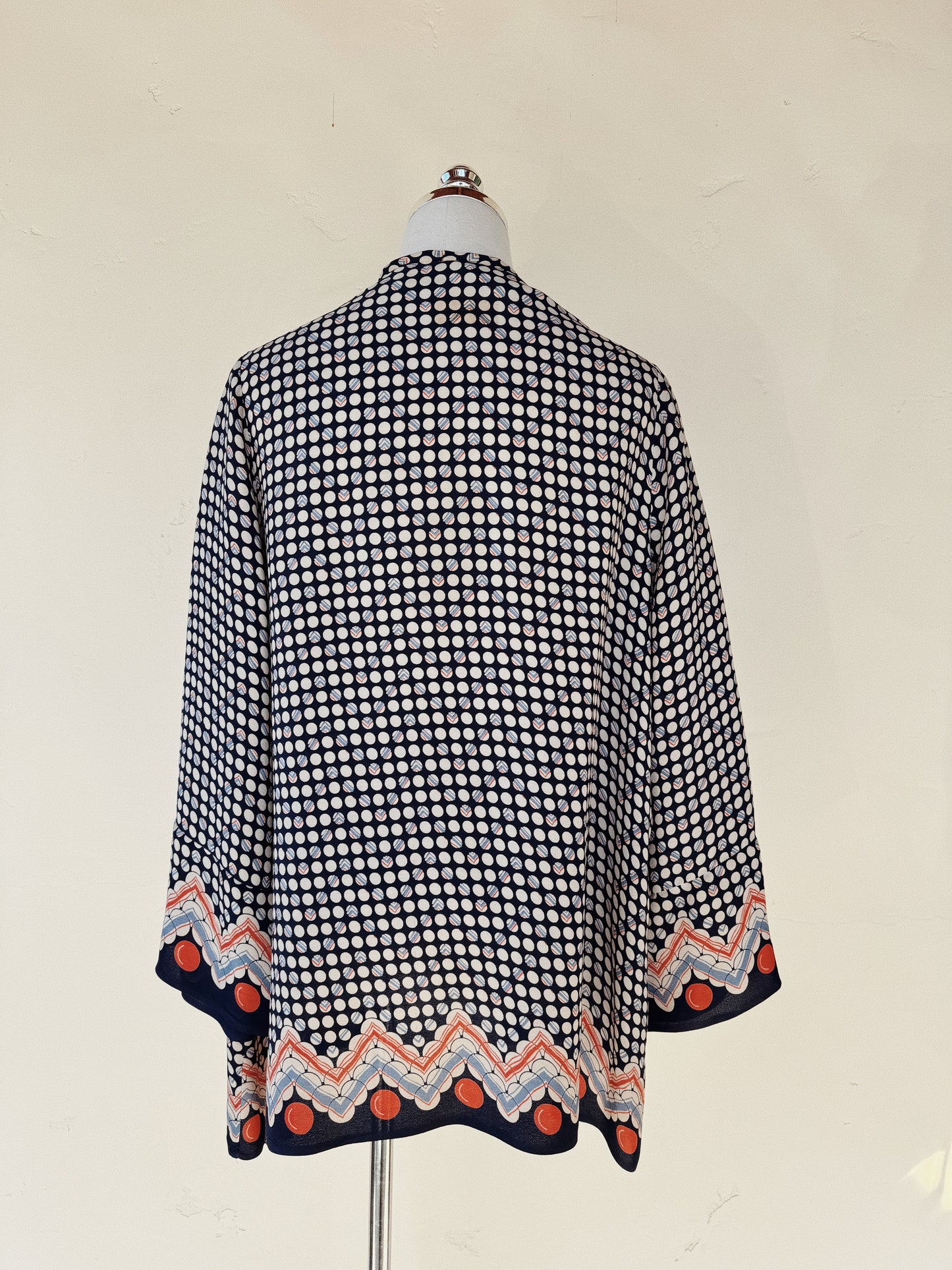 1920s Art Deco Abstract Printed Rayon Crepe Jacket- S-M