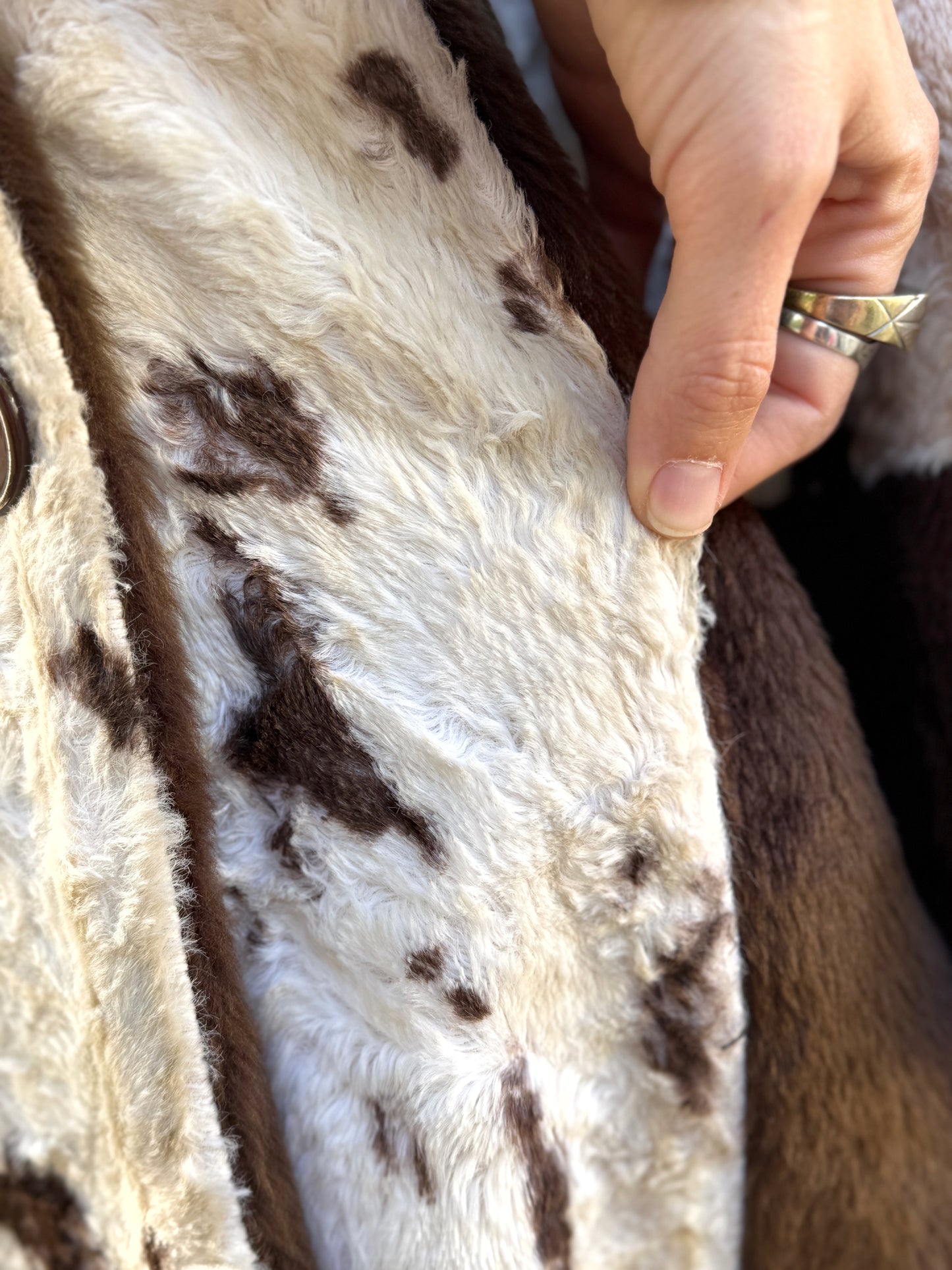 1960s Cowhide Faux Fur Coat- S-M