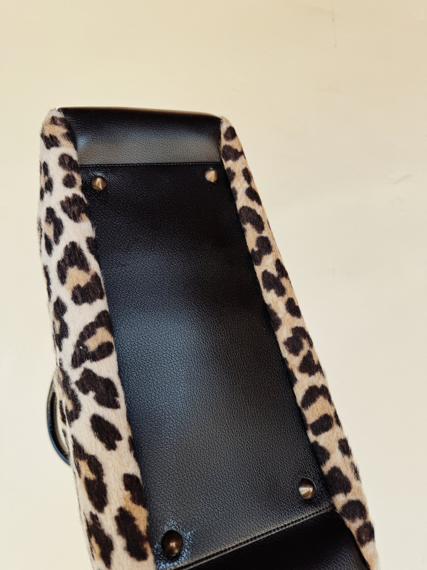 1950s Jumbo Leopard Faux Fur Handbag