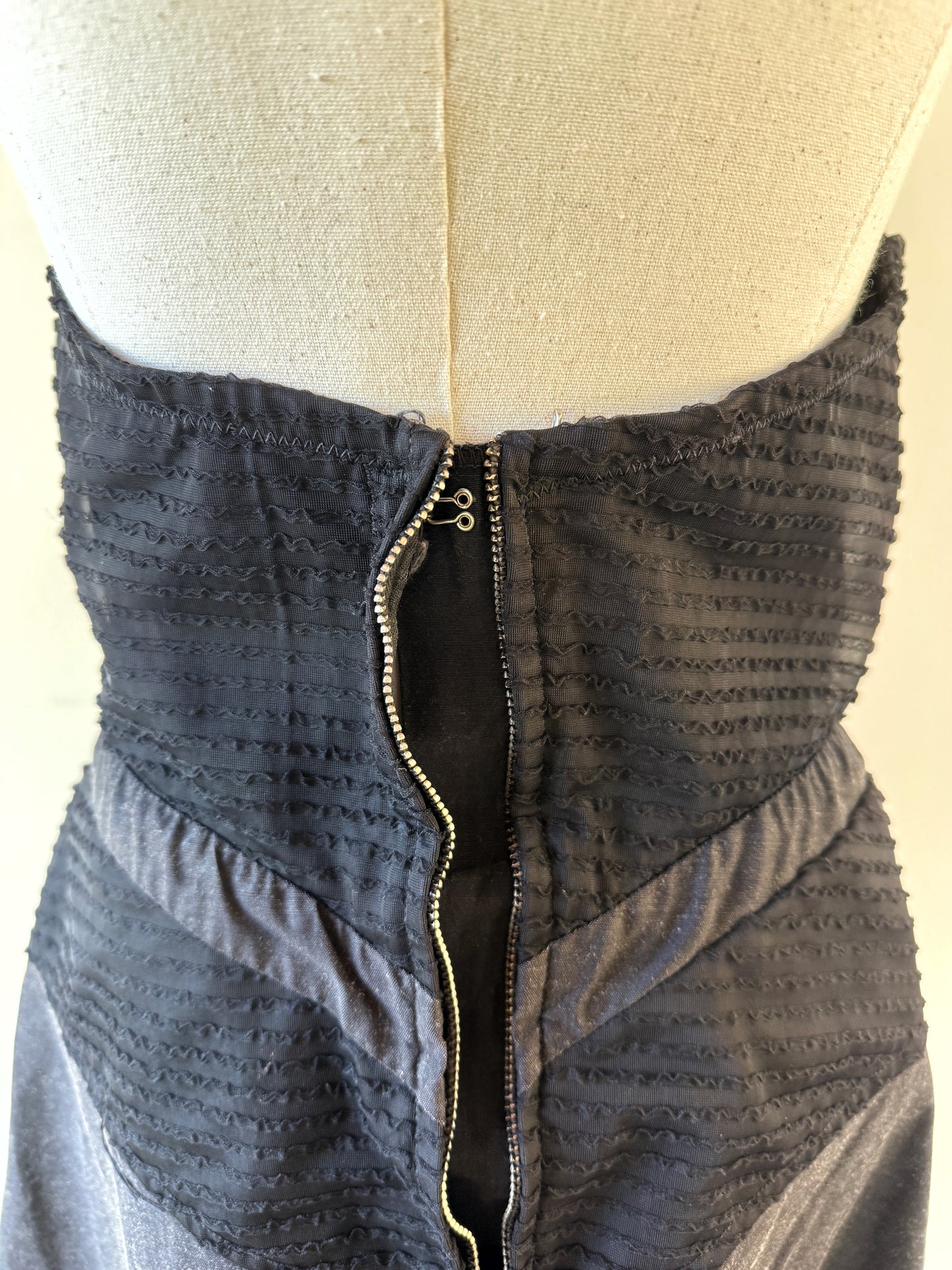 1950s Black Mini Swim Dress- 8