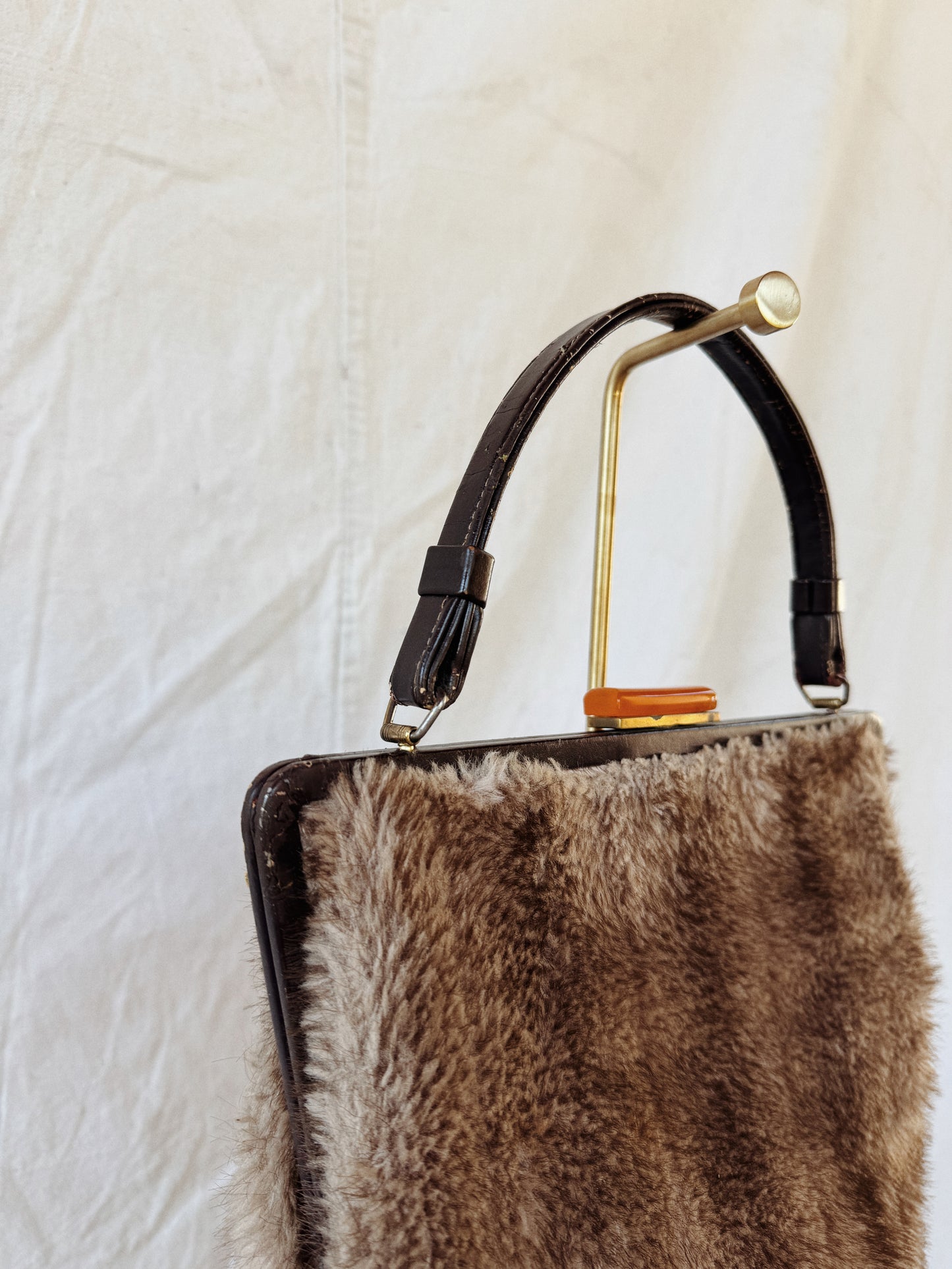 1950s/60s Jumbo Fuzzy Faux Fur Handbag