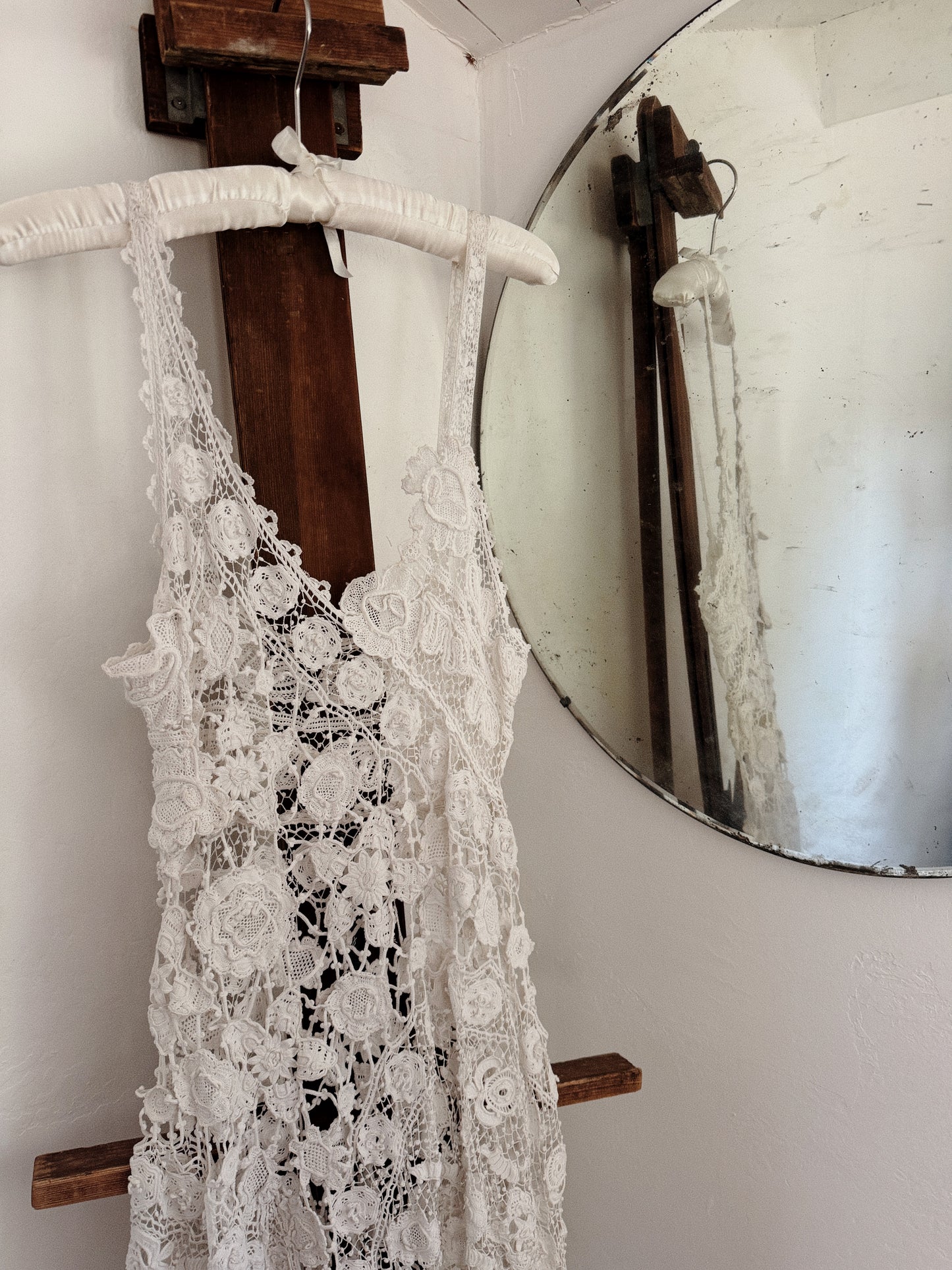 Antique Irish Crocheted High Low Dress- XS-S