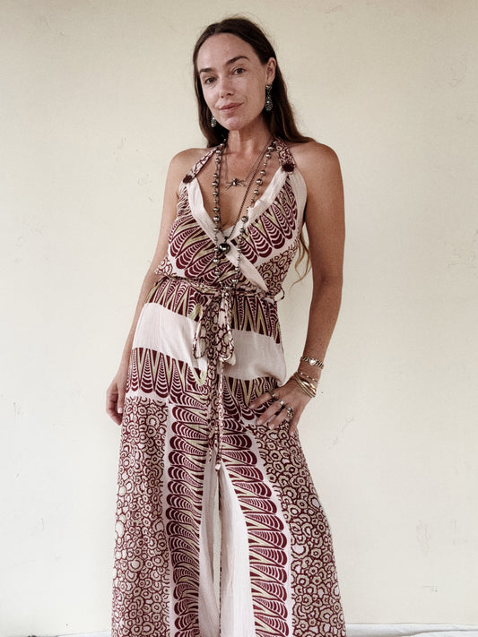 1930s Rare Avant Garde Deco Palazzo Beach Pajama Jumpsuit- S/M-M